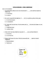 English Worksheet: Third Conditional Homeworl