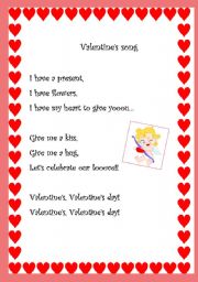 English worksheet: Valentines song