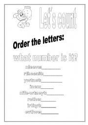 English Worksheet: Order the letters