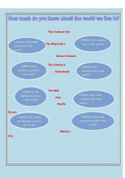 English worksheet: how much you know about the world we live in