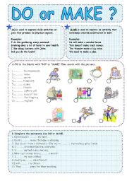 English Worksheet: DO or MAKE