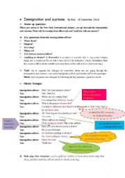 English Worksheet: going through immigration and customs at the airport