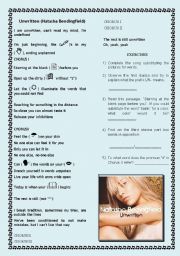 English Worksheet: SONG by Natasha Bendingfield: UNWRITTEN (Key included)