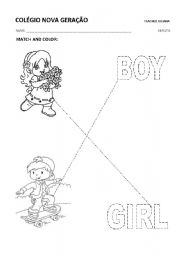 English worksheet: Boy x  girl