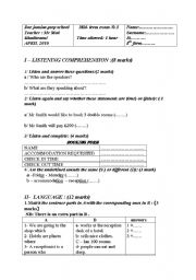 English Worksheet: testing