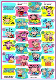 English Worksheet: Bubblegum boardgame � infinitive / -ing after verbs, prepositions and expressions � Directions and suggestions included � 2 pages � fully editable