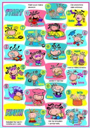 English Worksheet: Bubblegum boardgame  infinitive / -ing after verbs, prepositions and expressions  Directions and suggestions included  2 pages  fully editable