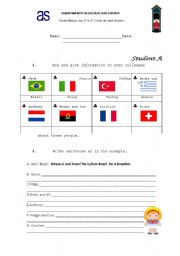 English Worksheet: Asking and Answering about countries