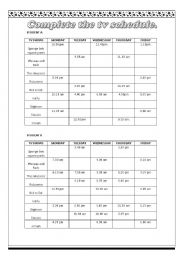 English Worksheet: tv schedule 