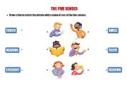 English Worksheet: THE FIVE SENSES