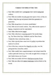 English worksheet: Conventions of Fairy Tales