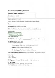English Worksheet: Business Letter