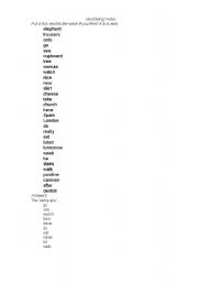 English worksheet: identifying verbs