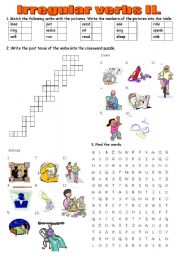 English Worksheet: Irregular verbs practice II - Past Simple. Keys included