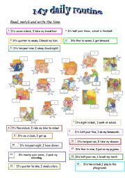 English Worksheet: MY DAILY ROUTINE Worksheet