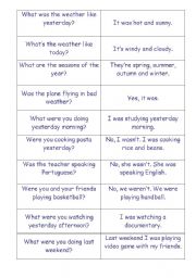 English Worksheet: Memory game - Questions / Answers