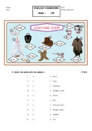 English Worksheet: prices and costumes