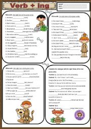 English Worksheet: VERB+ ING