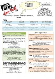English Worksheet: Present Perfect just already yet ever never for since past simple