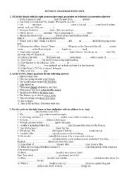English Worksheet: Revision grammar exercises