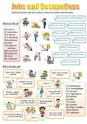 English Worksheet: JOBS AND OCCUPATIONS (fully editable!!!)