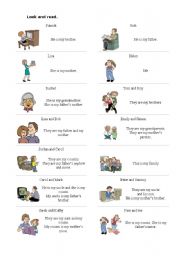English Worksheet: Reading activity about family