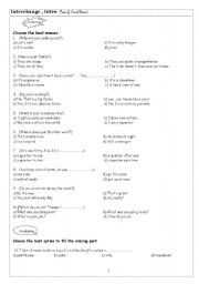 English Worksheet: Interchange intro _ Unit 5 to 8 quiz 