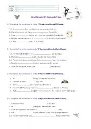 English Worksheet: Zero and 1st Conditionals