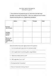 English Worksheet: Cutting Edge Pre Intermediate MODULE 13 , pg.116. Chossing the right person