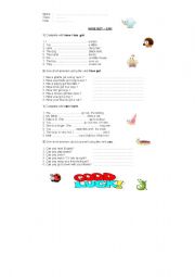 English worksheet: Have got - Can