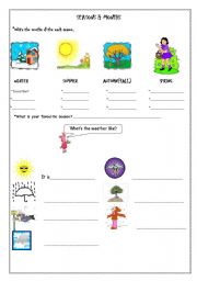 English Worksheet: months and seasons