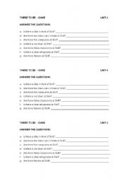 English worksheet: There to be