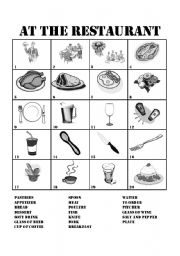 English Worksheet: At the Restaurant