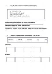 English Worksheet: Present Continuous Guided discovery
