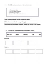 English worksheet: Present Continuous Guided discovery