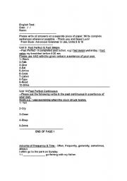 English Worksheet: Intermediate English Test