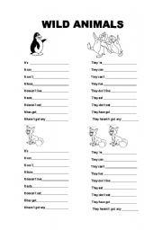 English Worksheet: Describe these wild animals