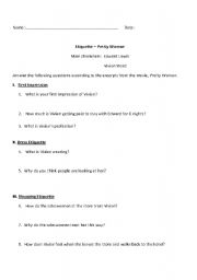 English worksheet: Pretty Woman movie excerpts