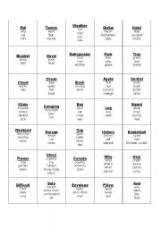 English Worksheet: Taboo Cards Beginner