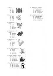 English worksheet: 1st english workseet