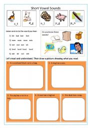 English Worksheet: Short Vowel Sounds worksheet