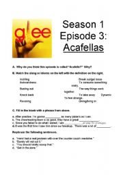 English Worksheet: Glee Acafellas worksheet