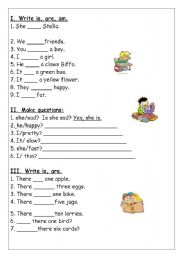 English Worksheet: Is he happy?