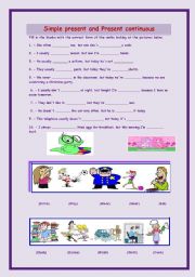 English Worksheet: Present continouos