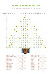 English worksheet: Christmas Word Search