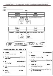 English Worksheet: English-Subject Verb Agreement (DO&DOES)