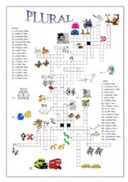 English Worksheet: Plural crossword