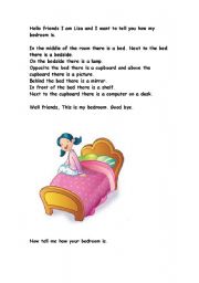 English Worksheet: Lizas bedroom