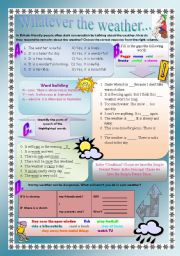 English Worksheet: Whatever the weather