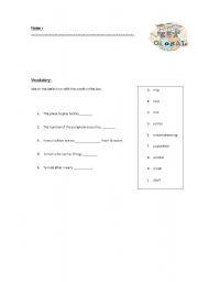 English worksheet: vocabulary